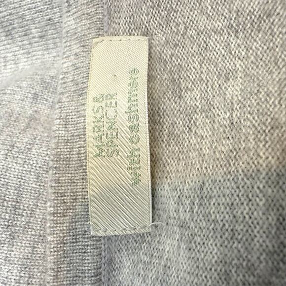 Marks Spencer Sweater Womens 10 Gray Little Cardigan Button Circle Neck Coastal - Picture 8 of 11